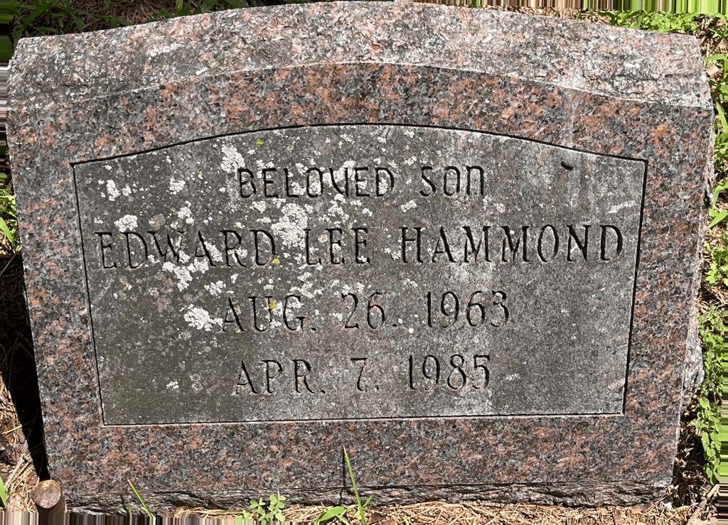 Edward Lee Hammond granite marker before cleaning